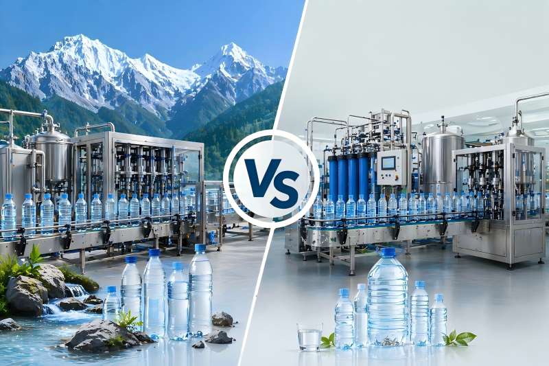 mineral vs pure water bottling Line