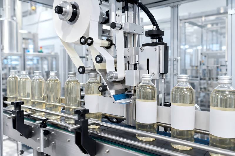 Automatic Bottle Labeling Machine Work