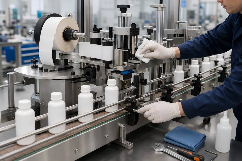 How to Clean and Adjust a Bottle Labeling Machine